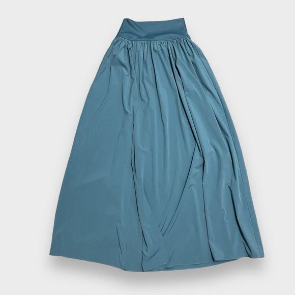 NEW Halara Breezeful High Waisted Maxi Skirt XS Mineral Blue Flowy High Slit - Picture 2 of 6